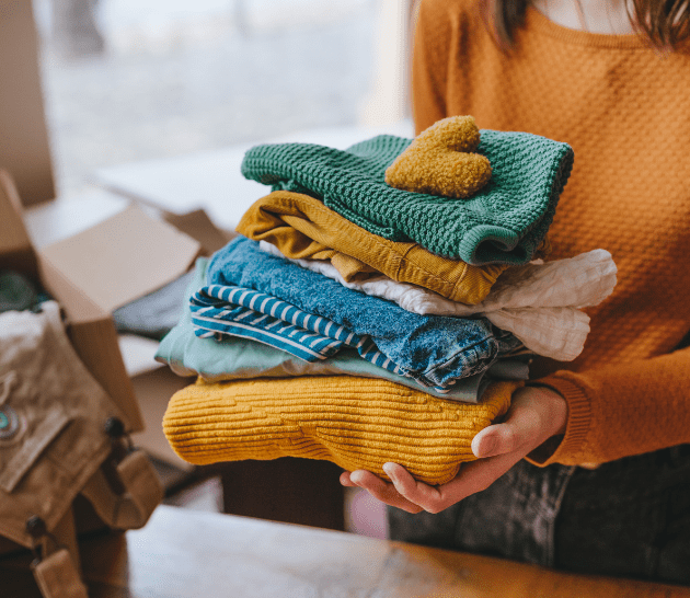 Person donating clothes