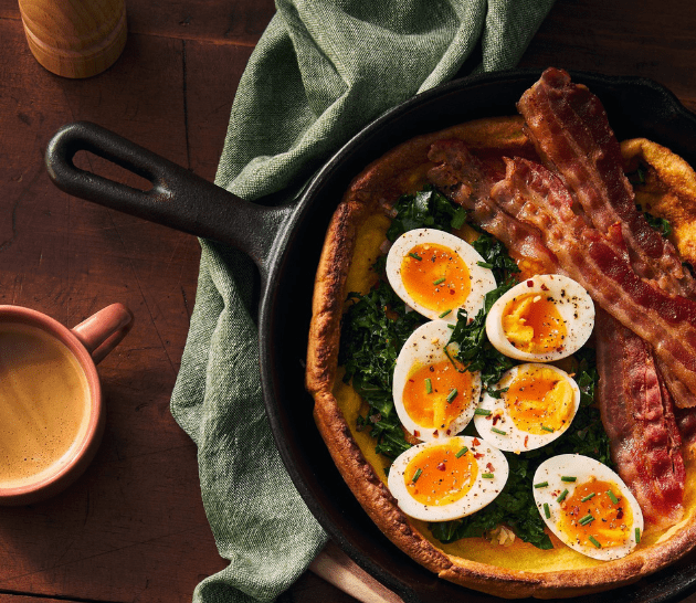 Schneiders dutch baby bacon and eggs